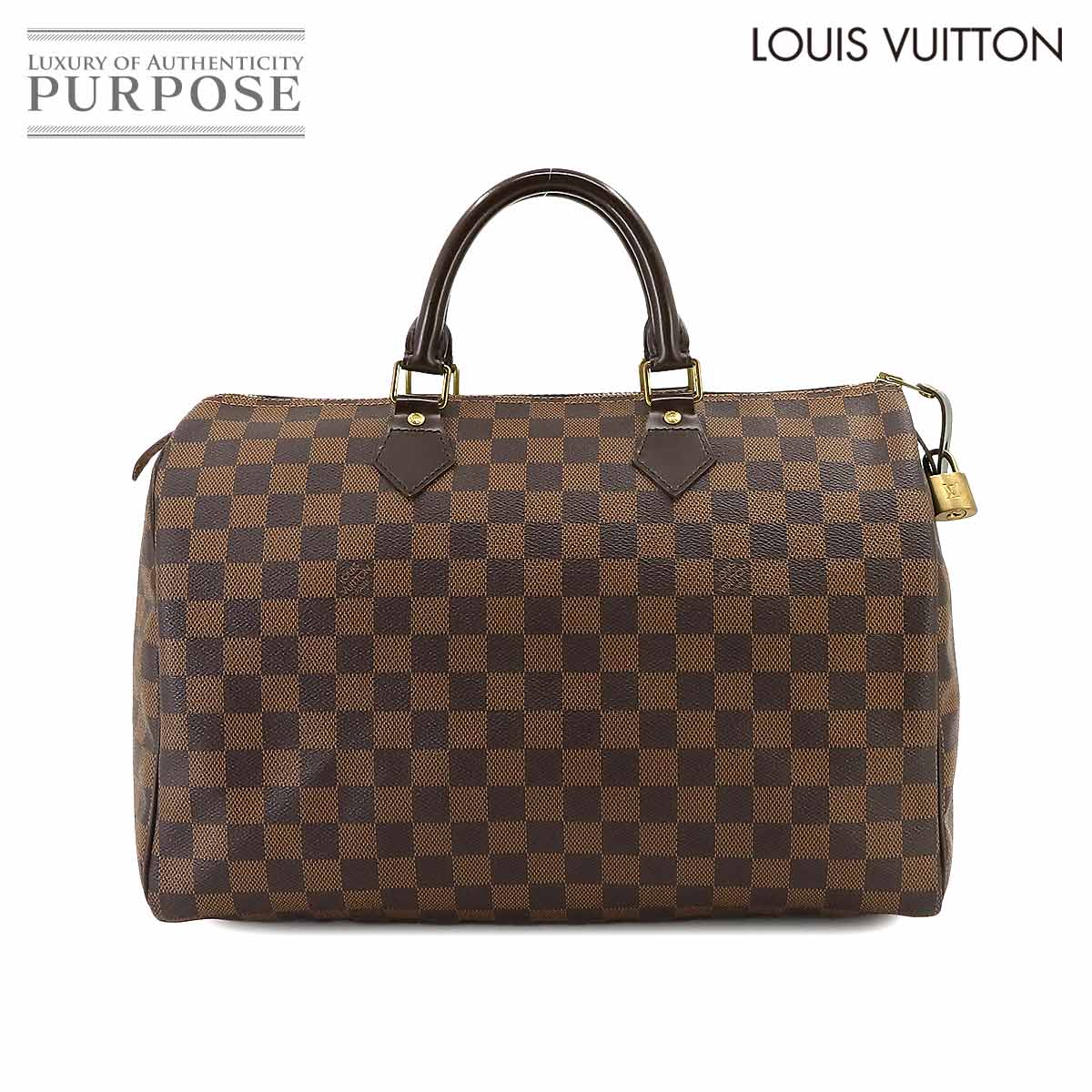 ルイ ヴィトン LOUIS VUITTON ダミエ スピーディ 35 ハンド バッグ エベヌ ブラウン N41523 ゴールド 金具 Speedy 35 【中古】