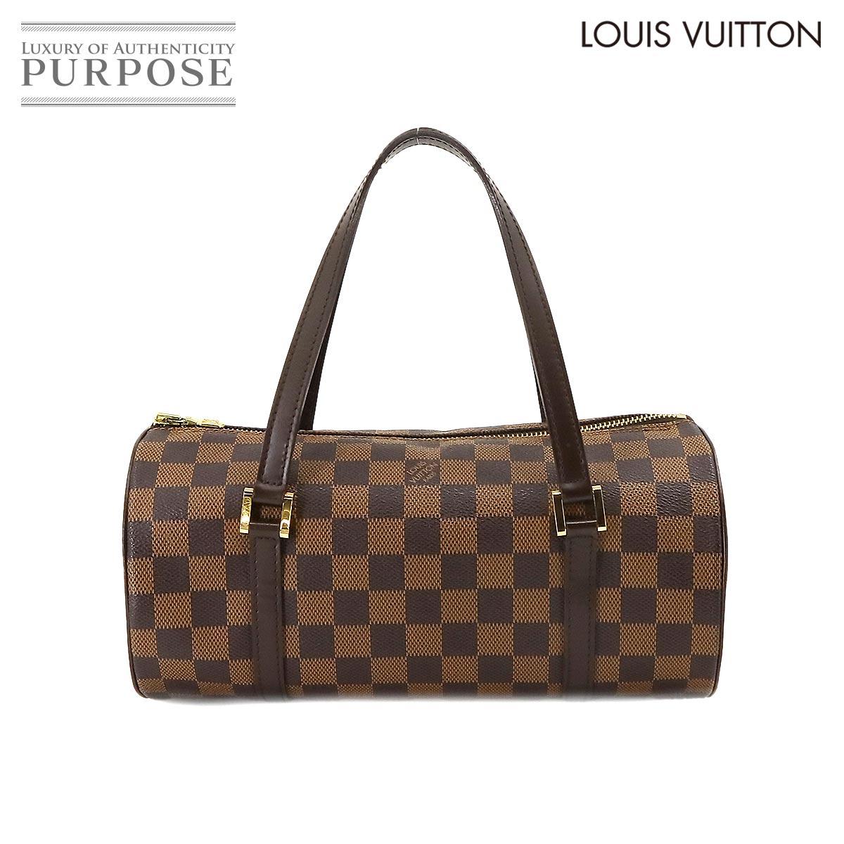 【新品同様】 ルイ ヴィトン LOUIS VUITTON ダミエ パピヨン PM ハンド バッグ エベヌ N51304 ゴールド 金具 Damier Papillon 【中古】