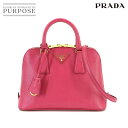 プラダ PRADA サフィアーノ 2way ハンド ショルダー バッグ レザー フューシャ ピンク BL0838 Hand Shoulder Bag 【中古】