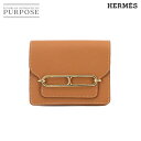 【未使用 展示品】 エルメス HERMES ロウリス ルリ スリム ヴェルソ ウォレット 二つ折り 財布 エバーカラー ゴールド ライム B刻印 Roulis Slim Verso 【中古】