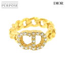 【新品同様】 クリスチャン ディオール Christian Dior Clair D Lune リング 指輪 ゴールド ラインストーン S アクセサリー Clair D Lune Ring 【中古】