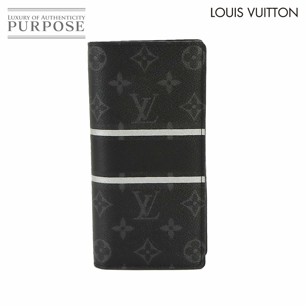 【未使用 展示品】 ルイ ヴィトン LOUIS VUITTON フラグメント モノグラム エクリプス フラッシュ ポルトフォイユ ブラザ 二つ折り 長財布 M64438 Monogram Eclipse Flash Brazza Wallet 【中古】