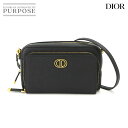 【未使用 展示品】 クリスチャン ディオール Christian Dior カロ ダブル ポーチ ショルダー バッグ レザー ブラック S7431UBAE Caro Double Pouch 【中古】