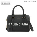 【未使用 展示品】 バレンシアガ BALENCIAGA スモール ヴィル ボウリング 2way ハンド ショルダー バッグ レザー ブラック 518872 Ville Small Bowling Bag 【中古】