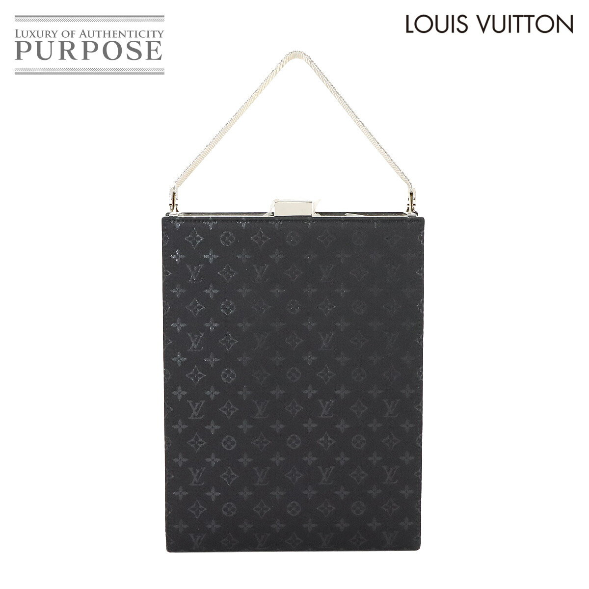 【未使用 展示品】 ルイ ヴィトン LOUIS VUITTON モノグラム サテン アンジュ GM ハンド バッグ ブラック M92100 Ange GM 【中古】