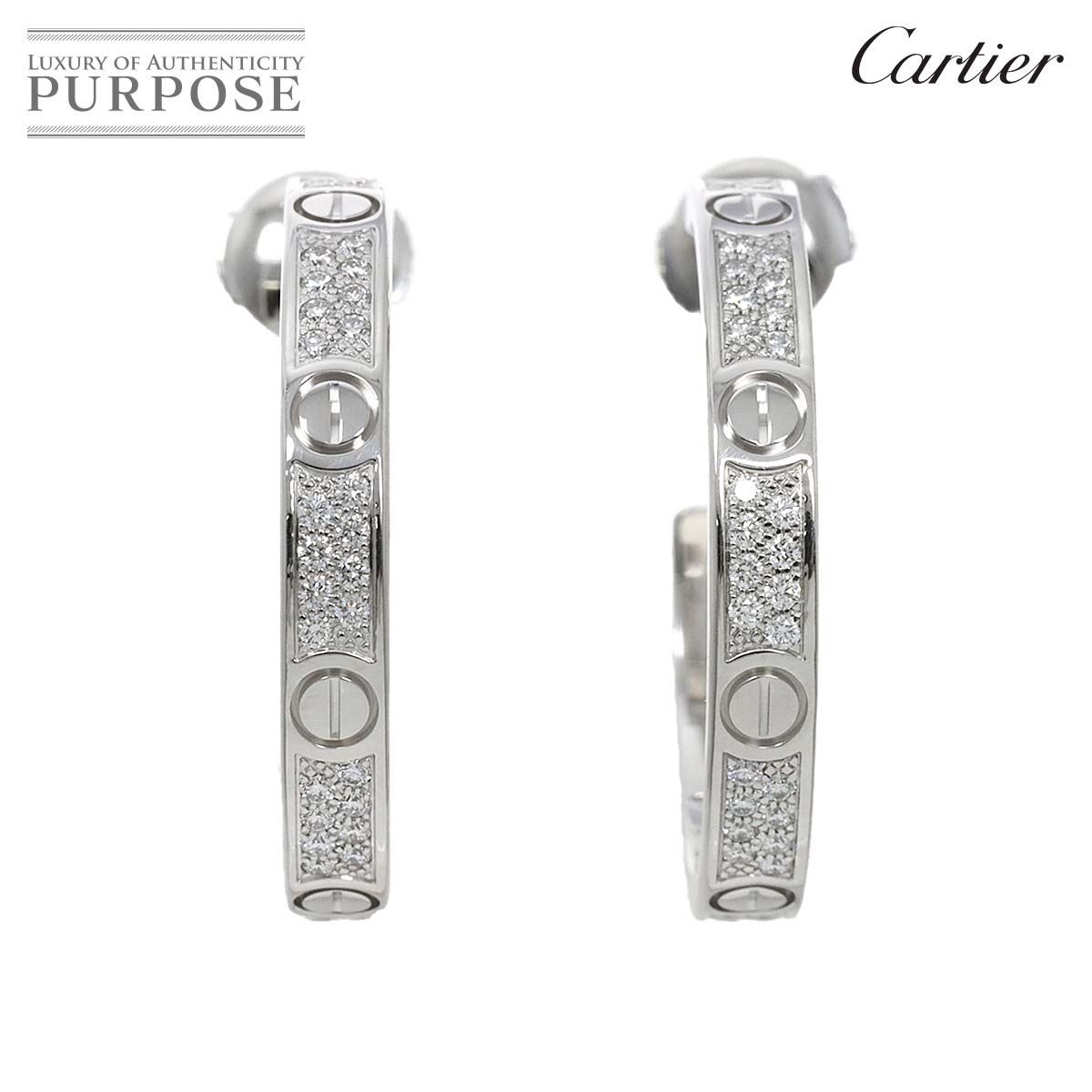 ڿƱ͡ ƥ Cartier  ԥ ѥ  K18 WG ۥ磻ȥ 750 ա Love Earrings Piercedھդۡš