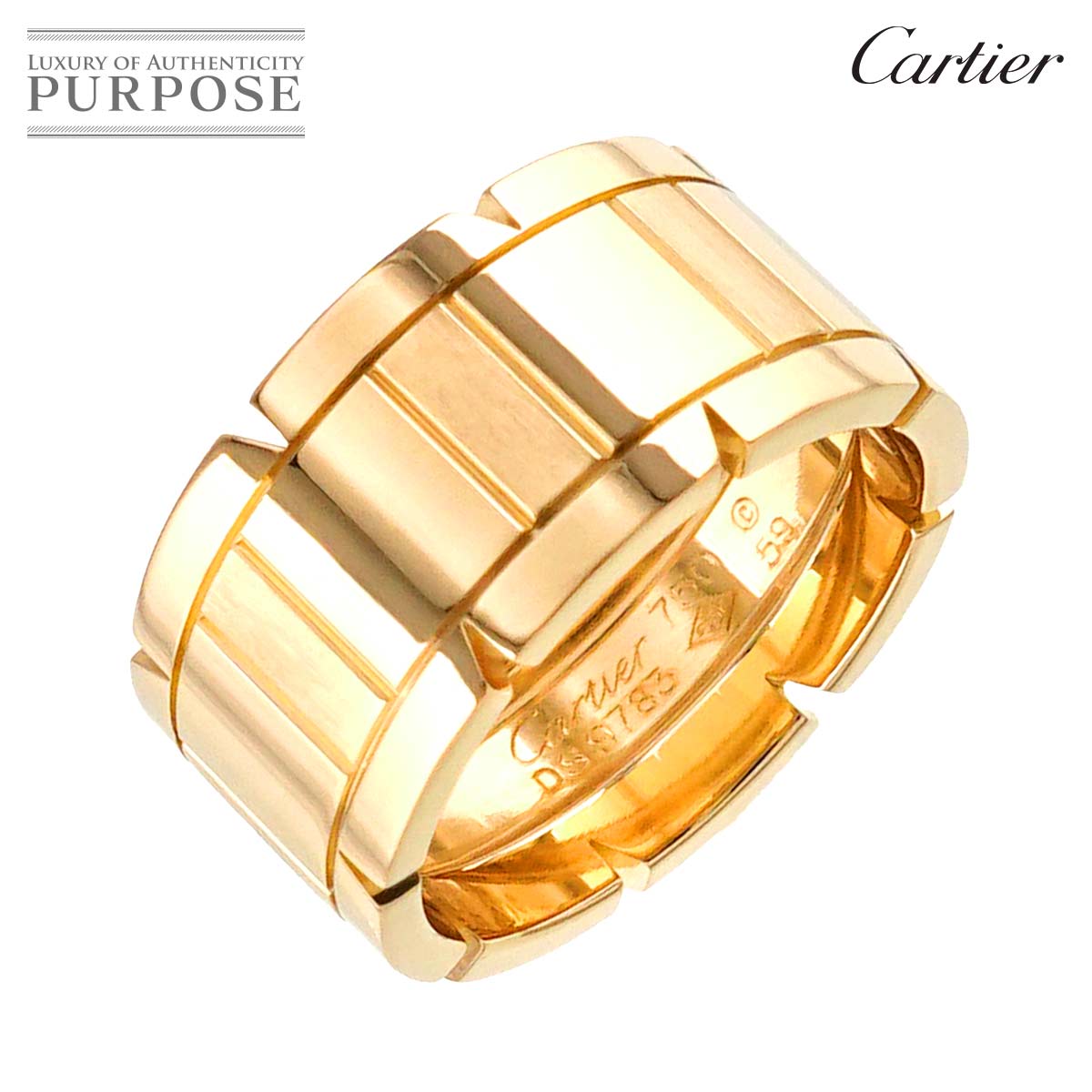  カルティエ Cartier タンクフランセーズ #59 リング K18 YG イエローゴールド 750 指輪 Tank Francaise Ring