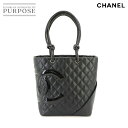 【未使用 展示品】 シャネル CHANEL カンボンライン ミディアム トート バッグ レザー エナメル ブラック A25167 シルバー 金具 Cambon Line Bag 【中古】