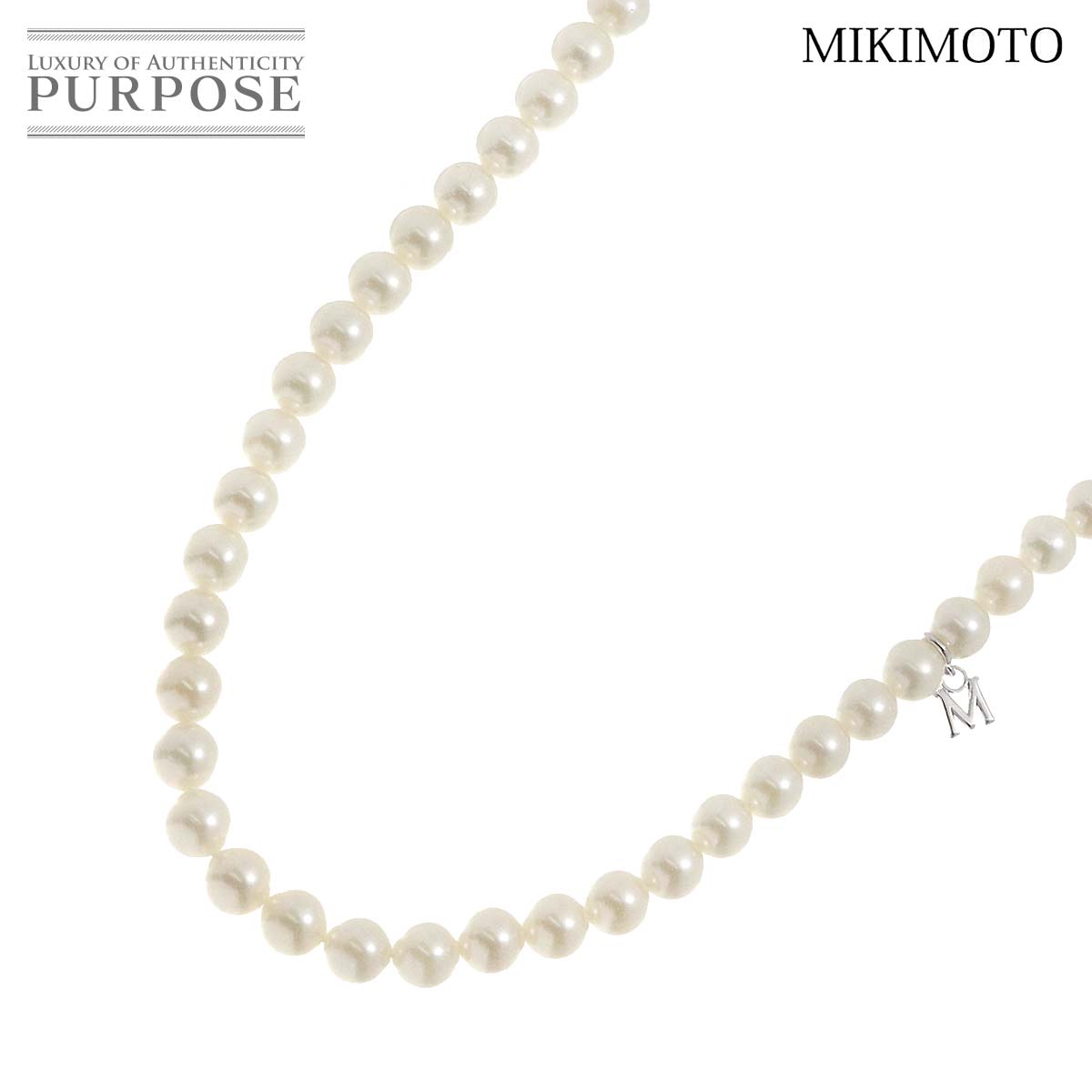 【新品同様】 ミキモト MIKIMOTO アコヤ真珠 5.8-3.9mm ネックレス 43cm SV シルバー パール Akoya Pearl Necklace【中古】