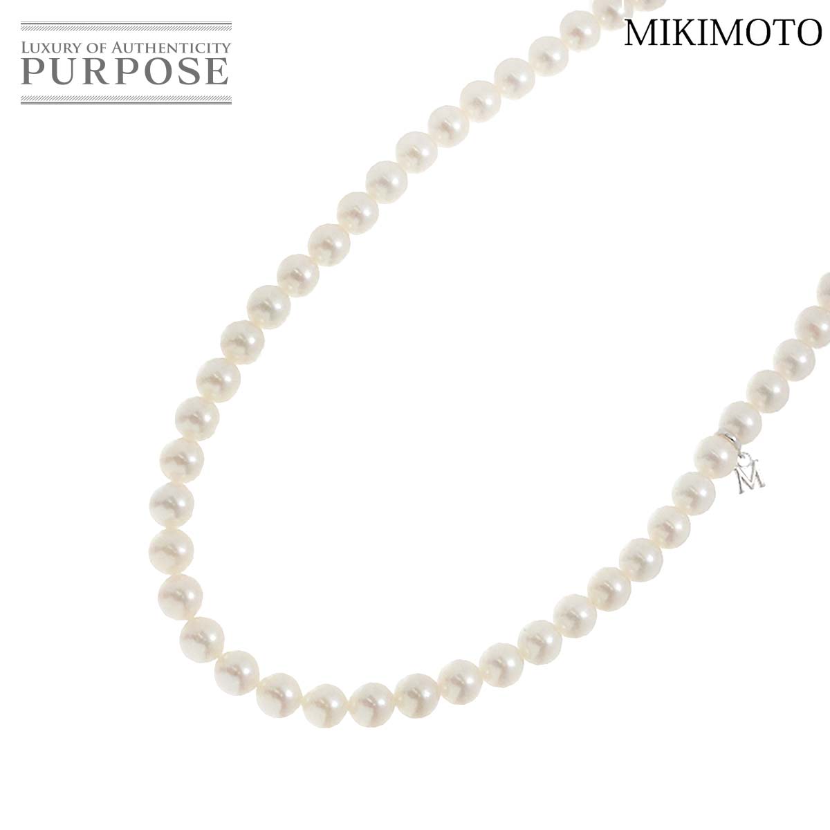 【新品同様】 ミキモト MIKIMOTO アコヤ真珠 7.0-6.5mm ネックレス 43cm SV シルバー パール Akoya Pearl Necklace【中古】