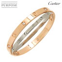 【新品同様】 カルティエ Cartier ラブ ブレス 12P ダイヤ #16 K18 PG WG 750 ブレスレット バングル Love Bracelet【中古】