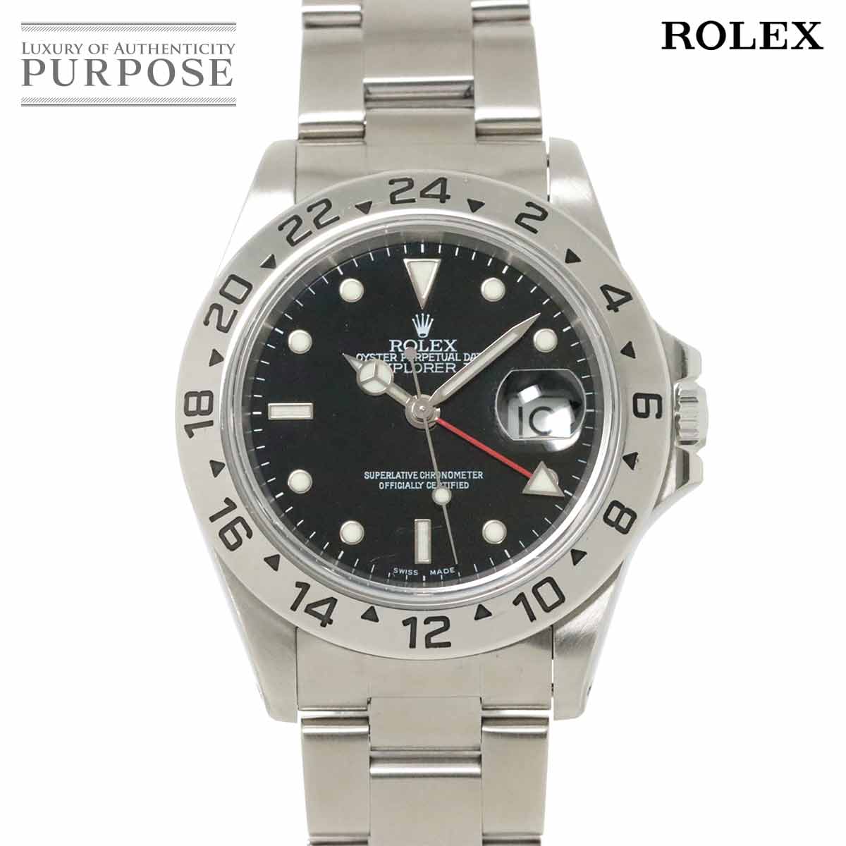 【新品仕上げ 済み】 ロレックス ROLEX エクスプローラー2 16570 A番 メンズ 腕時計 デイト ブラック オートマ 自動巻き ウォッチ Explorer II 【中古】
