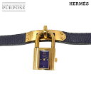 エルメス HERMES ケリーウォッチ ヴィンテージ レディース 腕時計 リザード ネイビー 文字盤 クォーツ ウォッチ カデナ Kelly Watch 【中古】