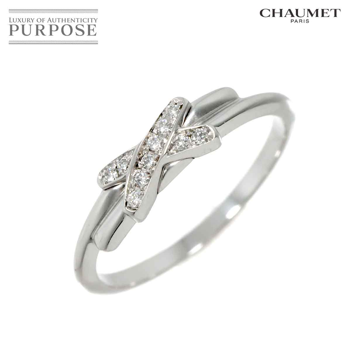 ڿƱ͡ 硼 CHAUMET  ɥ ꥢ #47   K18 WG ۥ磻ȥ 750  Jeux de Liens Ringھդۡš