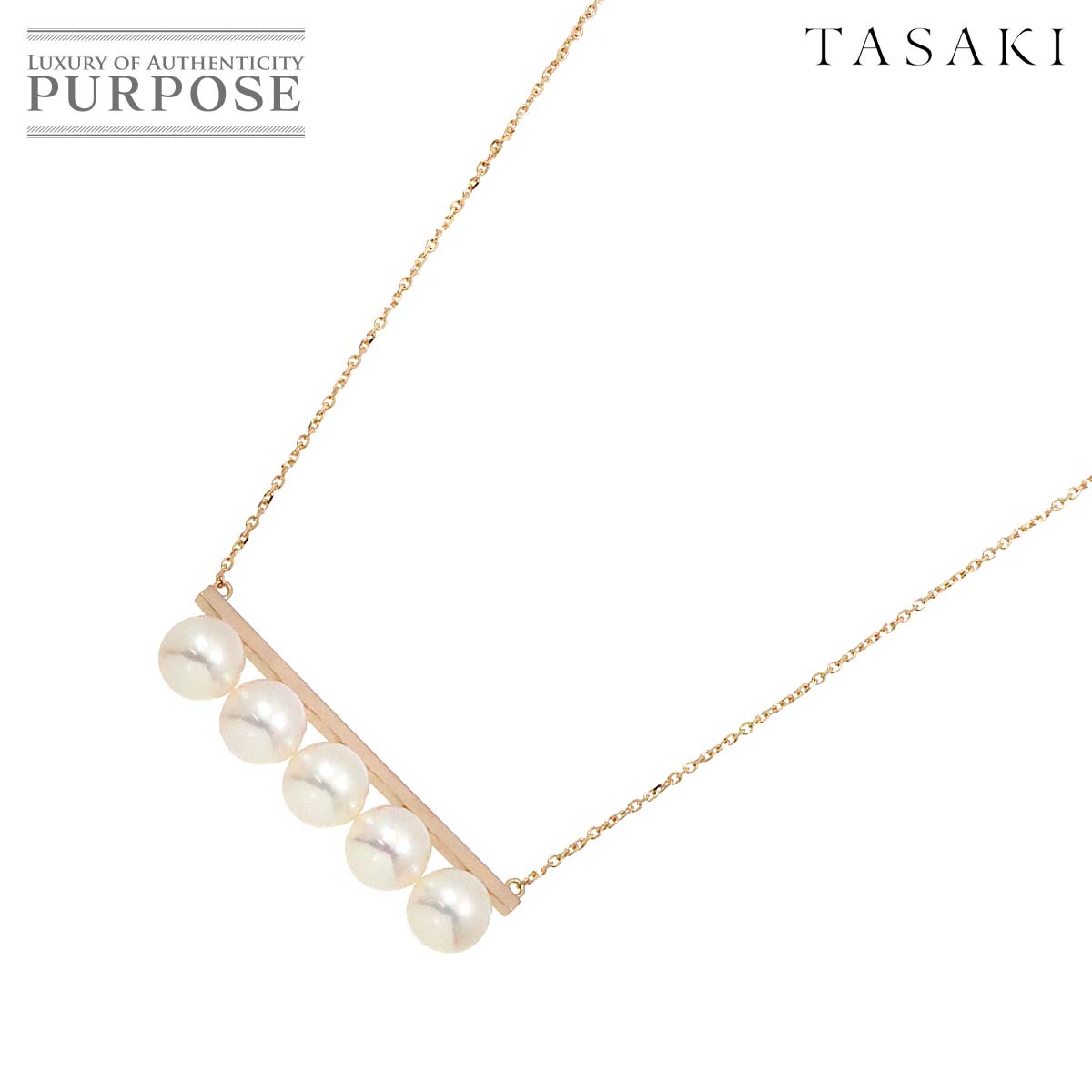 【新品同様】 タサキ TASAKI バランス シグネチャー アコヤ真珠 8.7-8.5mm ネックレス 70cm K18 PG ピンクゴールド 750 田崎真珠 パール Akoya Pearl Necklace【中古】のサムネイル