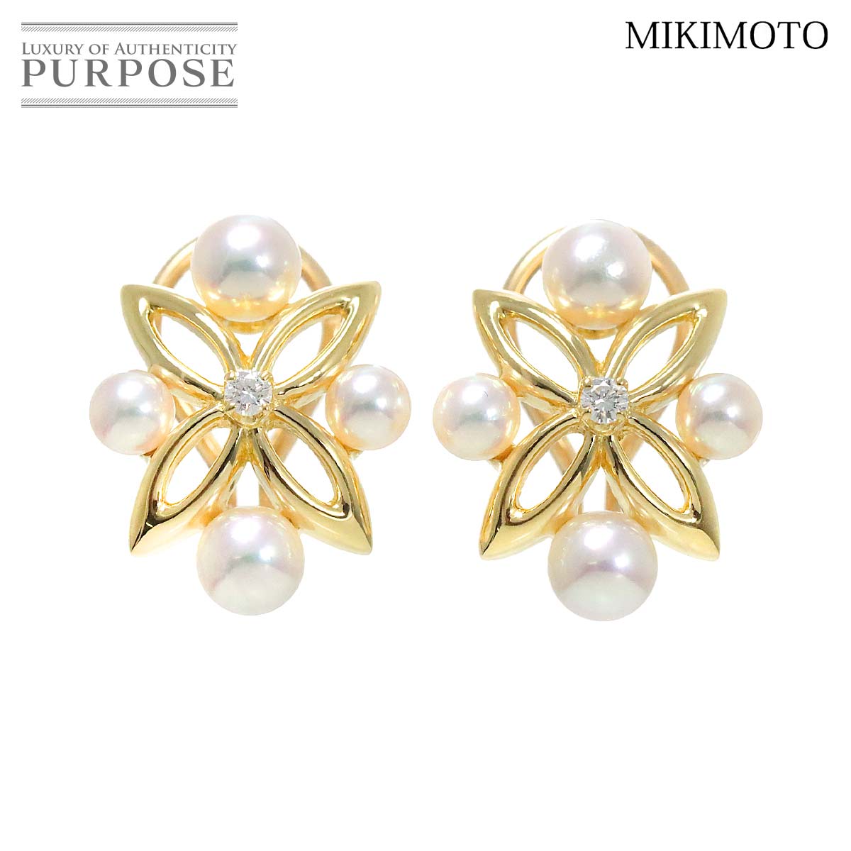 ڿƱ͡ ߥ MIKIMOTO 俿 5.1-4.0mm   K18 YG  750 ѡ Earringsš