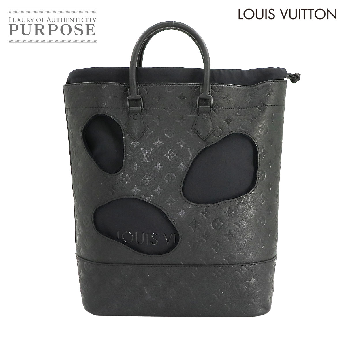 【未使用 展示品】 ルイ ヴィトン LOUIS VUITTON モノグラム アンプラント バッグ ウィズ ホールズ MM トート バッグ レザー ノワール M58661 RFID 限定 コムデギャルソン 川久保玲 With Holes 【中古】