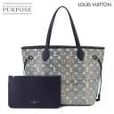 【未使用 展示品】 ルイ ヴィトン LOUIS VUITTON モノグラム ラミネーテッド ジャガード ネヴァーフル MM トート バッグ ネイビー M22921 RFID Neverfull MM 【中古】