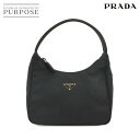 【新品同様】 プラダ PRADA ミニ ハンド バッグ ナイロン ブラック MV515 シルバー 金具 Mini Hand Bag 【中古】