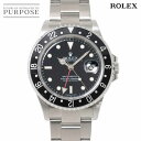 【新品仕上げ 済み】 ロレックス ROLEX GMTマスター2 16710 D番 スティックダイヤル メンズ 腕時計 デイト ブラック 文字盤 オートマ 自動巻...