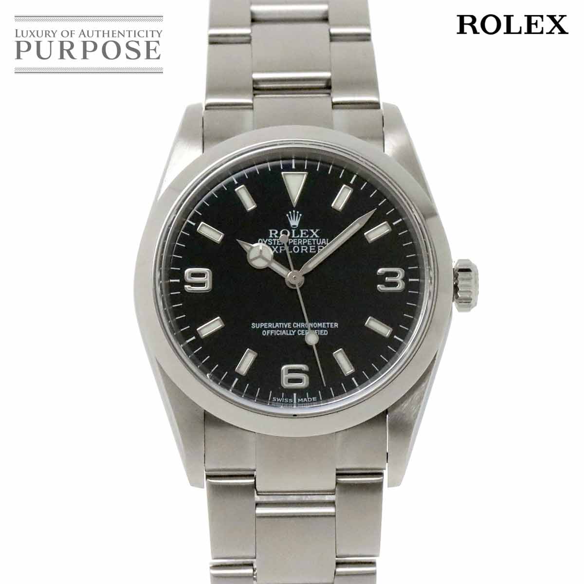 【新品仕上げ 済み】 ロレックス ROLEX エクスプローラ1 114270 K番 メンズ 腕時計 ブラック オートマ 自動巻き ウォッチ Explorer 1 【中古】