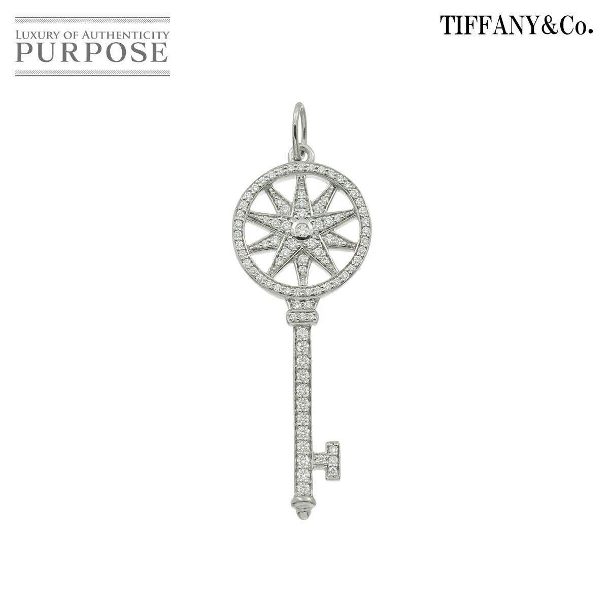 【新品同様】 ティファニー TIFFANY&Co. ダイヤ ペンダント トップ Pt プラチナ スター キー Pendant Top【中古】