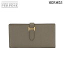 【新品同様】 エルメス HERMES ベアンスフレ 二つ折り 長財布 エプソン エタン C刻印 ゴールド 金具 Bearn Soufflet 【中古】