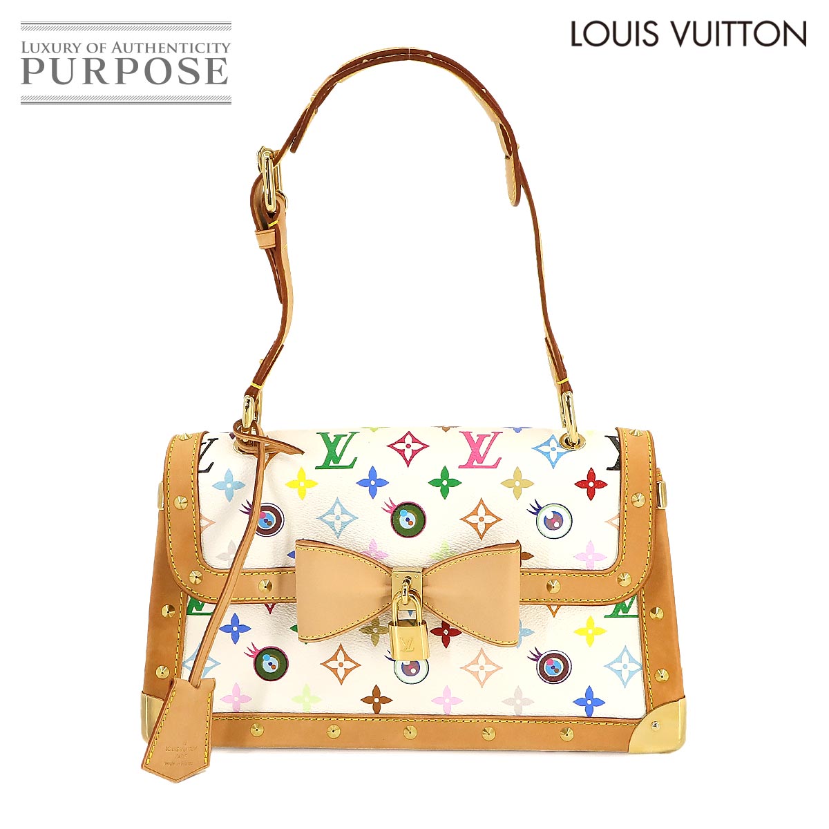 【新品同様】 ルイ ヴィトン LOUIS VUITTON アイラブ モノグラム マルチカラー サック ラバ ショルダー バッグ ブロン M92051 ゴールド 金具 Sac Rabat 【中古】