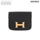 【未使用 展示品】 エルメス HERMES コンスタンス スリム 二つ折り 財布 エプソン ブラック Z刻印 ゴールド 金具 Constance Slim Wallet 【中古】