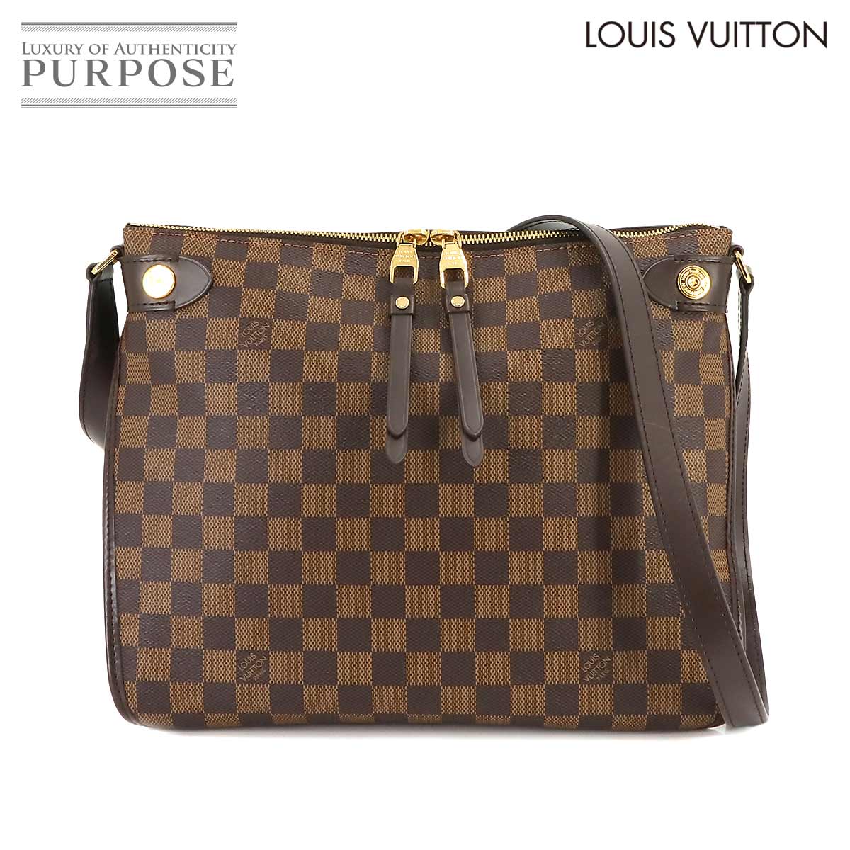  ルイ ヴィトン LOUIS VUITTON ダミエ ドゥオモ ショルダー バッグ エベヌ ブラウン N41425 ゴールド 金具 Damier Duomo 