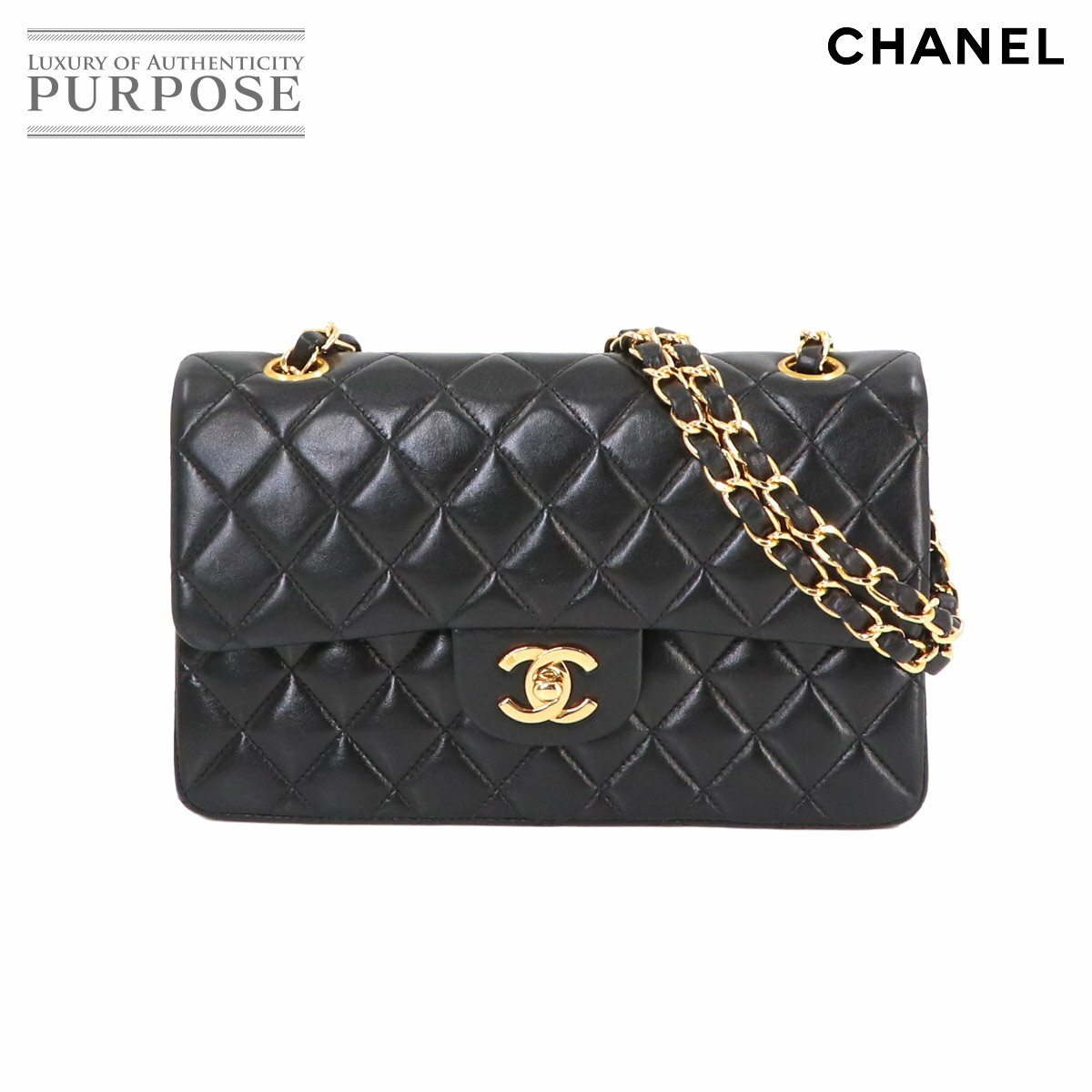 【新品同様】 シャネル CHANEL マトラッセ 23 チェーン ショルダー バッグ レザー ブラック A01113 ヴィンテージ ゴールド 金具 Matelasse 23 Bag 【中古】