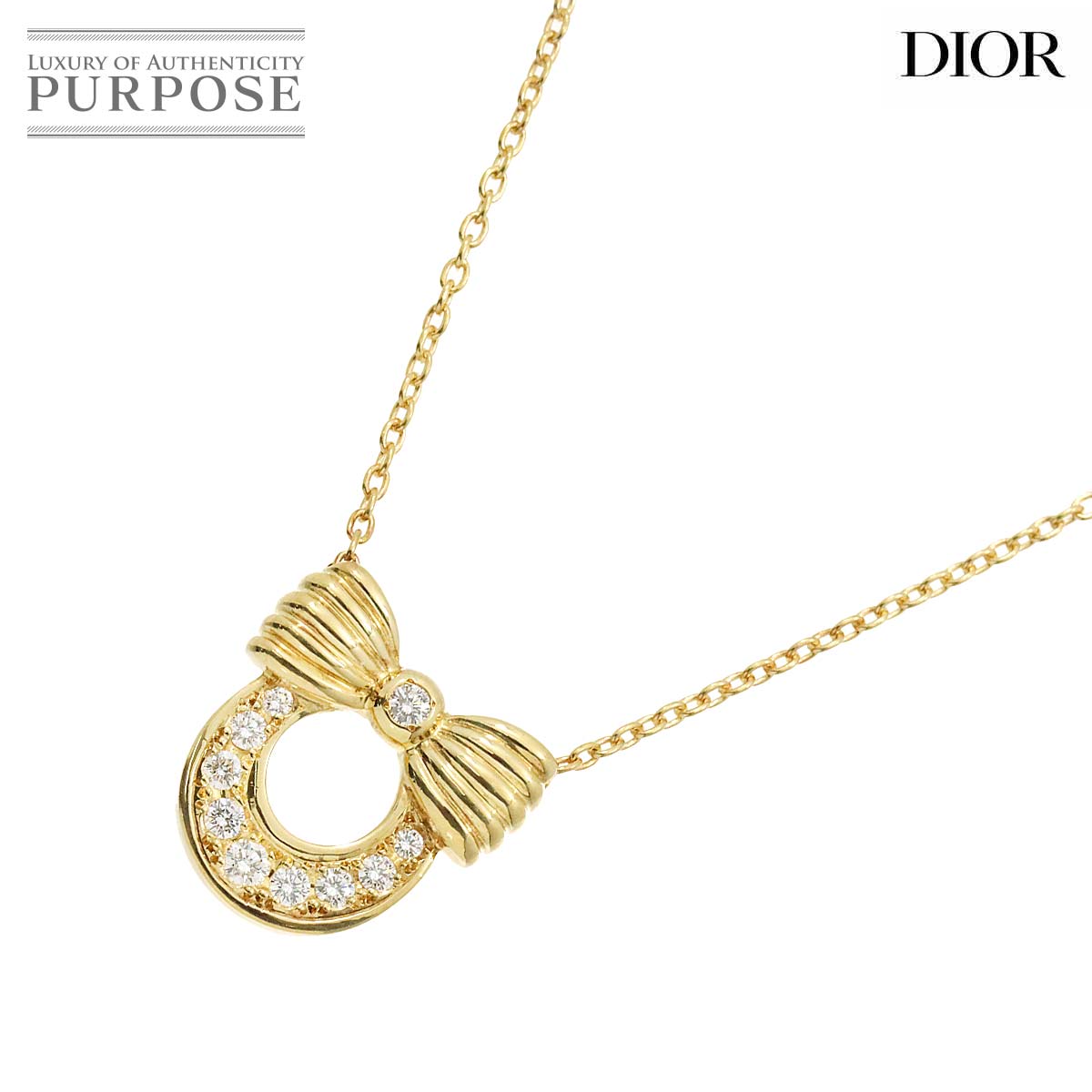 ڿƱ͡ ꥹ ǥ Christian Dior  ͥå쥹 40cm K18 YG  750 ܥ Diamond Necklaceš