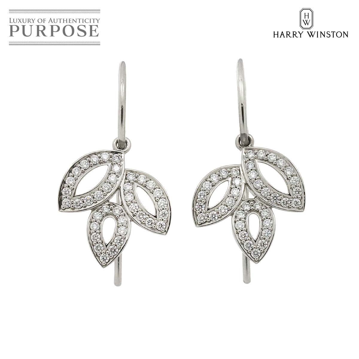  ハリー ウィンストン HARRY WINSTON リリークラスター ミニ ダイヤ ピアス Pt プラチナ Lily cluster Earrings Pierced