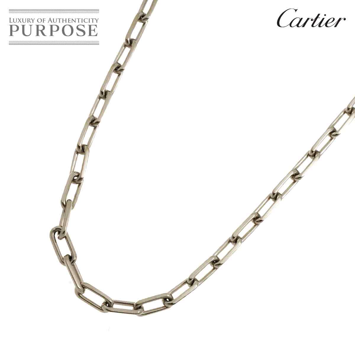 【新品同様】 カルティエ Cartier サントス デュモン チェーン ネックレス 56cm K18 WG ホワイトゴールド 750 Necklace【証明書付き】【中古】