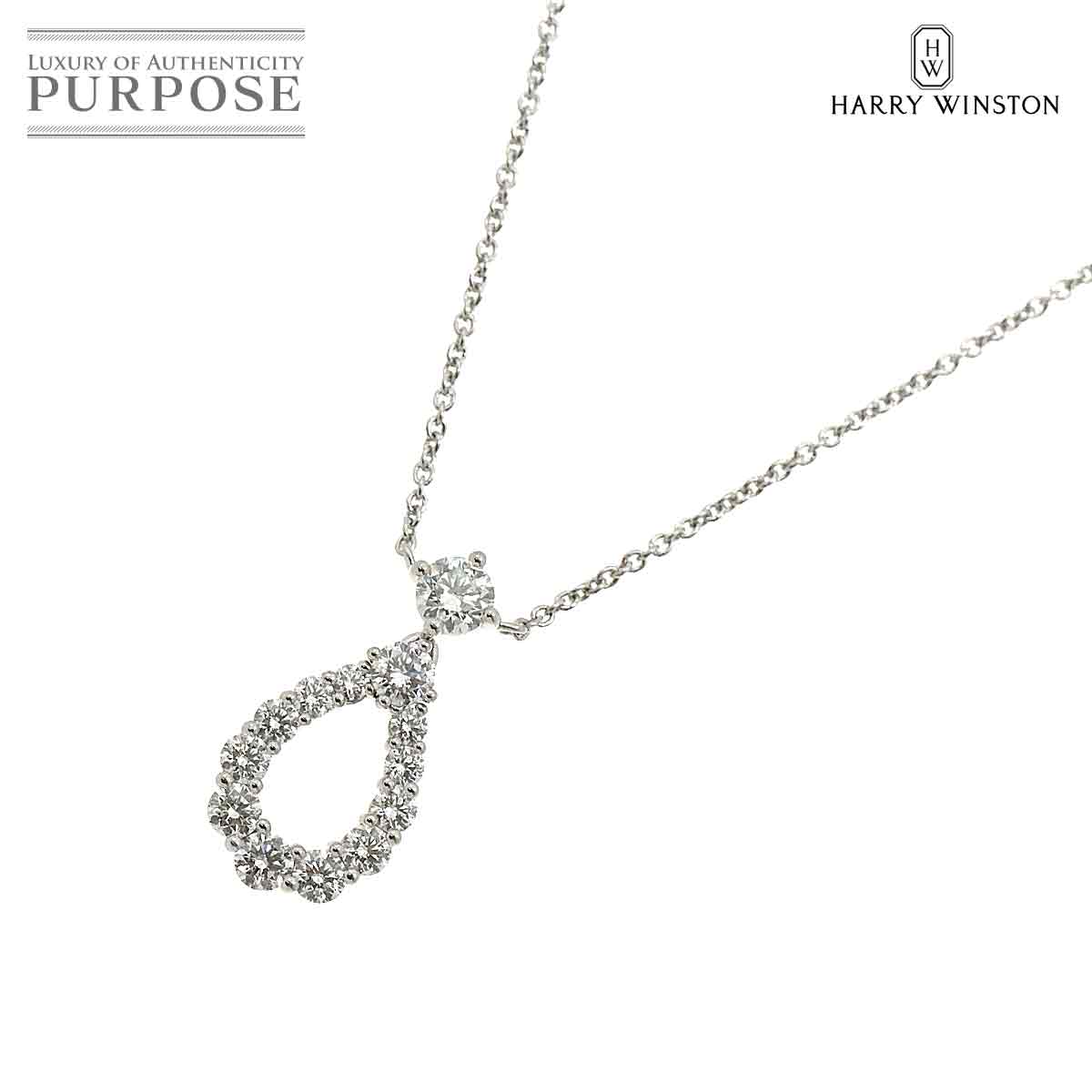  Vil  n[EBXg HARRY WINSTON HW [v _C lbNX 41cm Pt v`i ~fBA Diamond Necklace  ؖt    