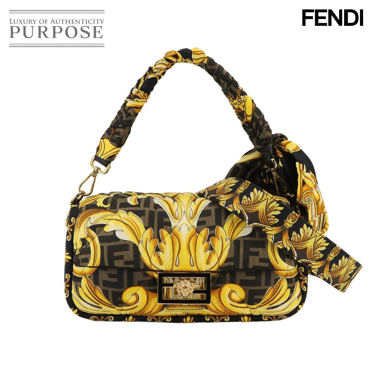 【未使用 展示品】 フェンディ FENDI フェンダーチェ マンマ バゲット 2way ハンド ショルダー バッグ ポリエステル マルチカラー 8BR600 Mamma Baguette 【中古】