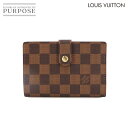 【新品同様】 ルイ ヴィトン LOUIS VUITTON ダミエ ポルトフォイユ ヴィエノワ 二つ折り がま口 財布 エベヌ N61674 Damier Viennois Wallet 【中古】