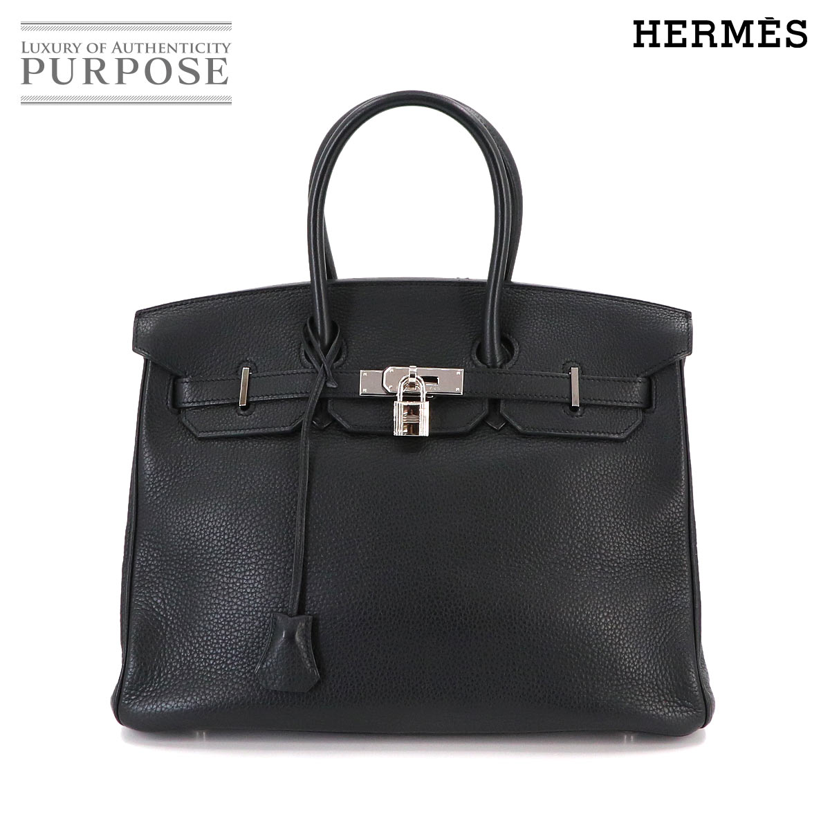 エルメス HERMES バーキン35 ハンド バッグ トリヨンクレマンス ブラック □L刻印 シルバー 金具 Birkin 35 【中古】