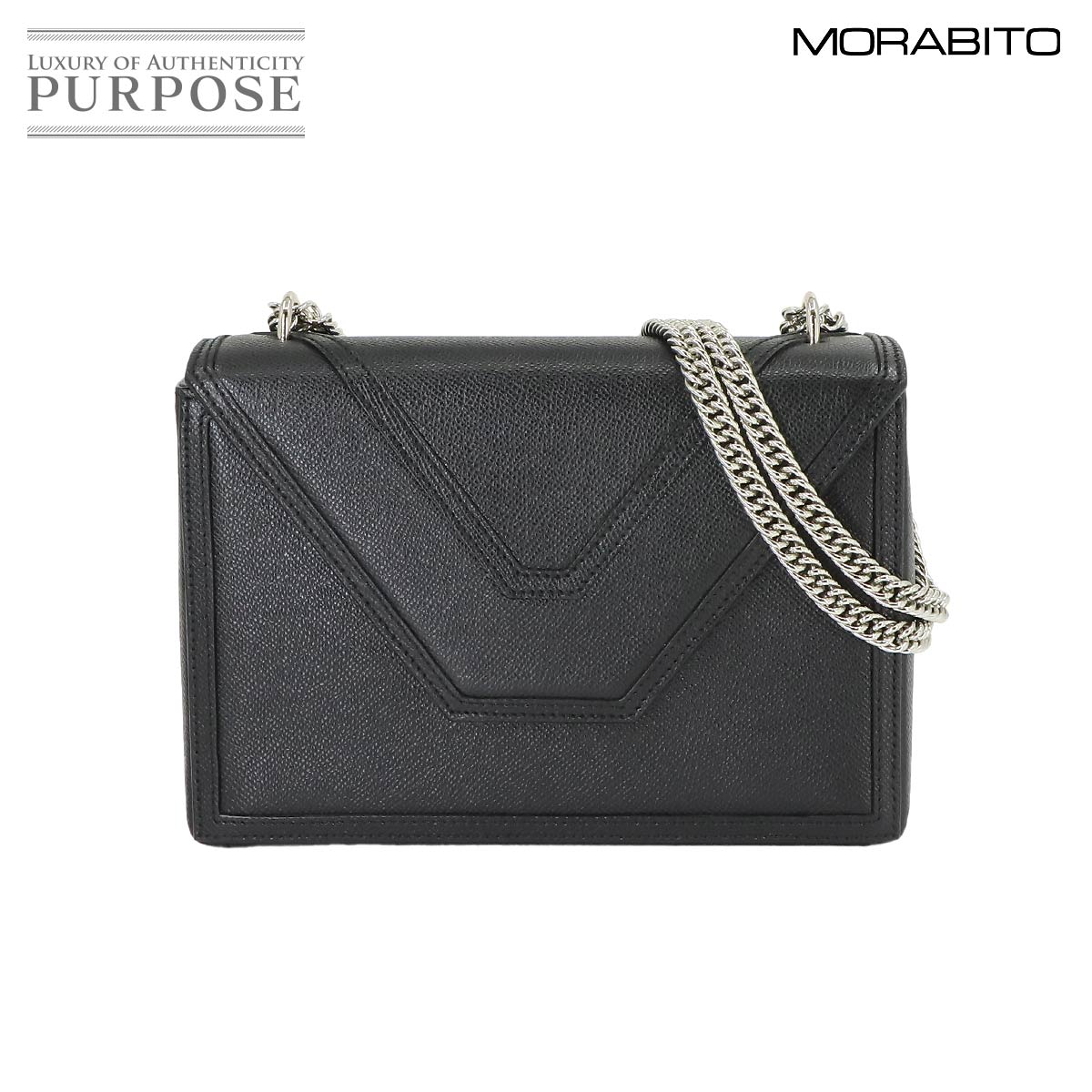 【未使用 展示品】 モラビト MORABITO ポリーヌ チェーン ショルダー バッグ レザー ブラック シルバー 金具 Pauline Shoulder Bag 【中古】