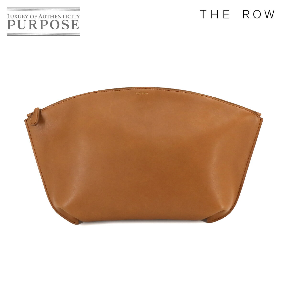 ザ ロウ THE ROW クラッチ バッグ レザー ブラウン ゴールド 金具 Clutch Bag 【中古】