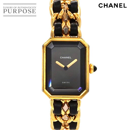 シャネル CHANEL プルミエール Sサイズ H0001 ヴィンテージ レディース 腕時計 ブラック 文字盤 ゴールド クォーツ ウォッチ Premiere 【中古】 シャネル CHANEL プルミエール Sサイズ H0001 ヴィンテージ レディース 腕時計 ブラック 文字盤 ゴールド クォーツ ウォッチ Premiere 【中古】