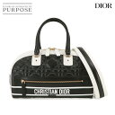 【未使用】 クリスチャン ディオール Chiristian Dior ヴァイブ ミディアム ボウリング バッグ 2way ハンド ショルダー レザー ブラック ホワイト M6202OFCA Vibe Bowling Bag 【中古】