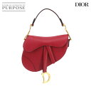 【未使用】 クリスチャン ディオール Christian Dior サドル ミニ ハンド バッグ レザー レッド Saddle Bag 【中古】