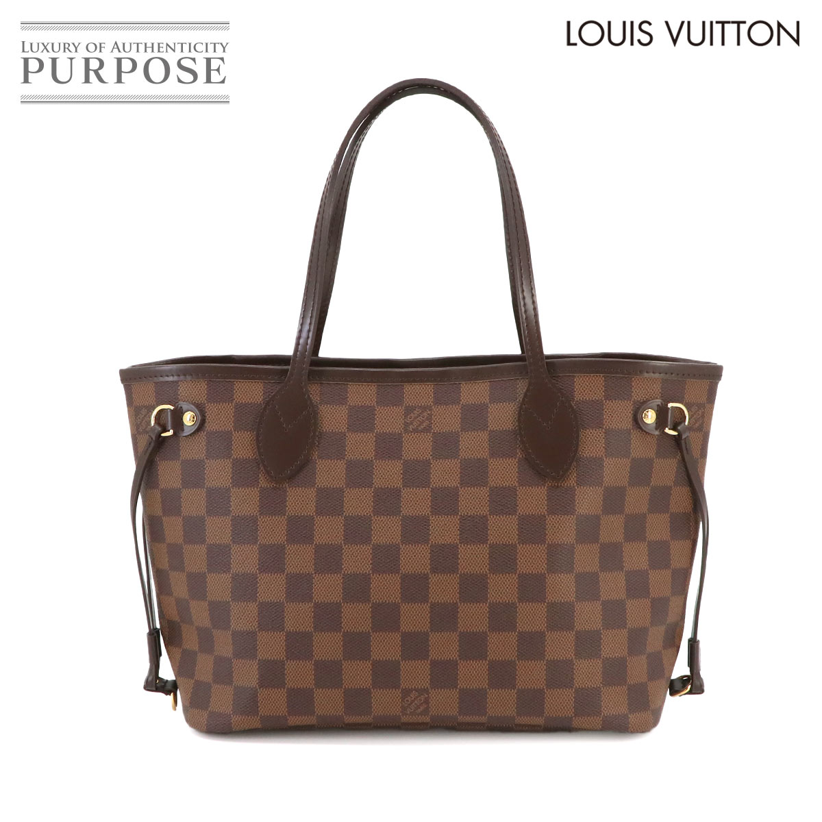  ルイ ヴィトン LOUIS VUITTON ダミエ ネヴァーフル PM トート バッグ エベヌ N51109 ブラウン Damier Neverfull PM 