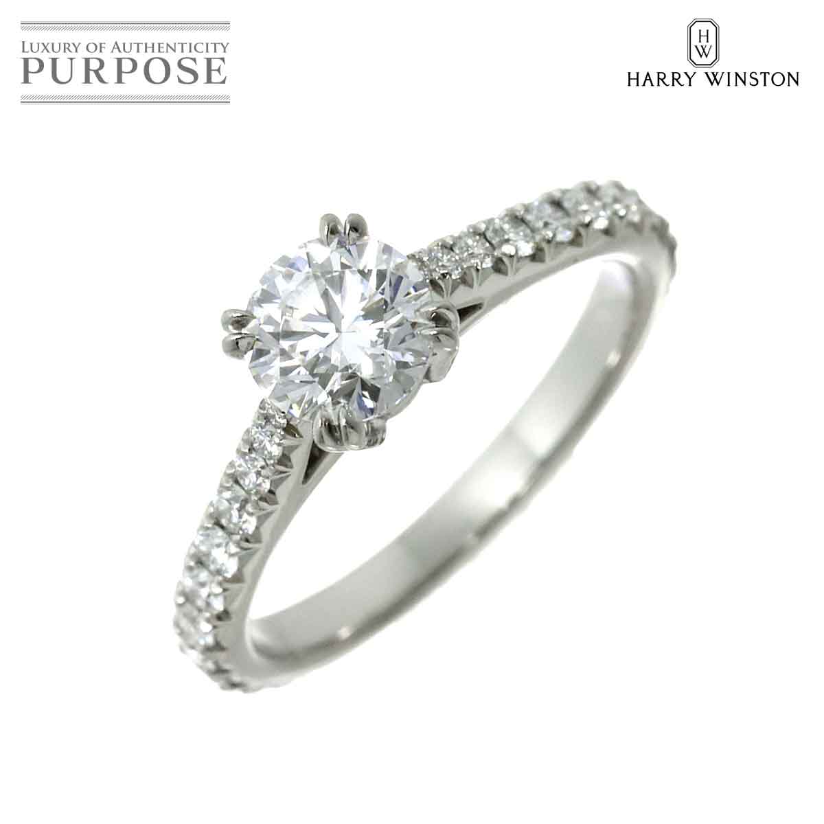 【新品同様】 ハリーウィンストン HARRY WINSTON ブリリアント ラブ ダイヤ 0.72ct D/VS2/3EX 9号 リング Pt 指輪 Diamond Ring【証明書 鑑定書付き】【中古】