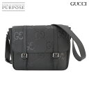 【未使用】 グッチ GUCCI ジャンボGG メッセンジャー ショルダー バッグ ブラック 474137 GG Supreme Messenger Bag 【中古】