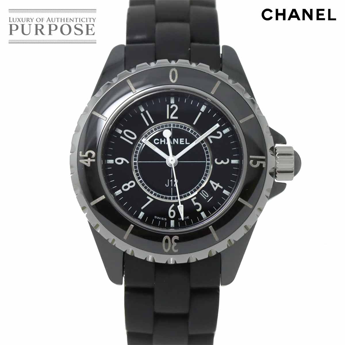 シャネル CHANEL J12 33mm H0681 レディース 腕時計 デイト ブラック セラミッ ...