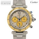 【コンプリートサービス 済み】 カルティエ Cartier パシャ 38mm コンビ クロノグラフ W31011H3 メンズ 腕時計 デイト シルバー YG イエローゴールド オートマ 自動巻き ウォッチ Pasha 【中古】(2)