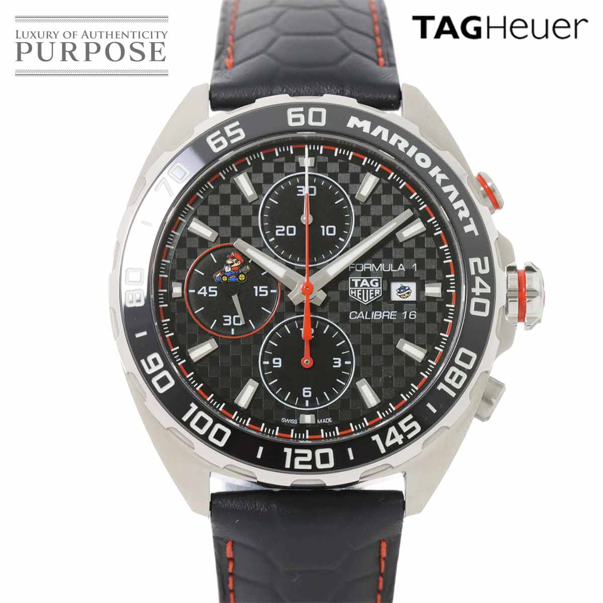 タグホイヤー TAG Heuer フォーミュラ1 マリオカート CAZ201E 世界限定3000本 クロノグラフ メンズ 腕時計 デイト ブラック 文字盤 自動巻き Formula 1 【中古】