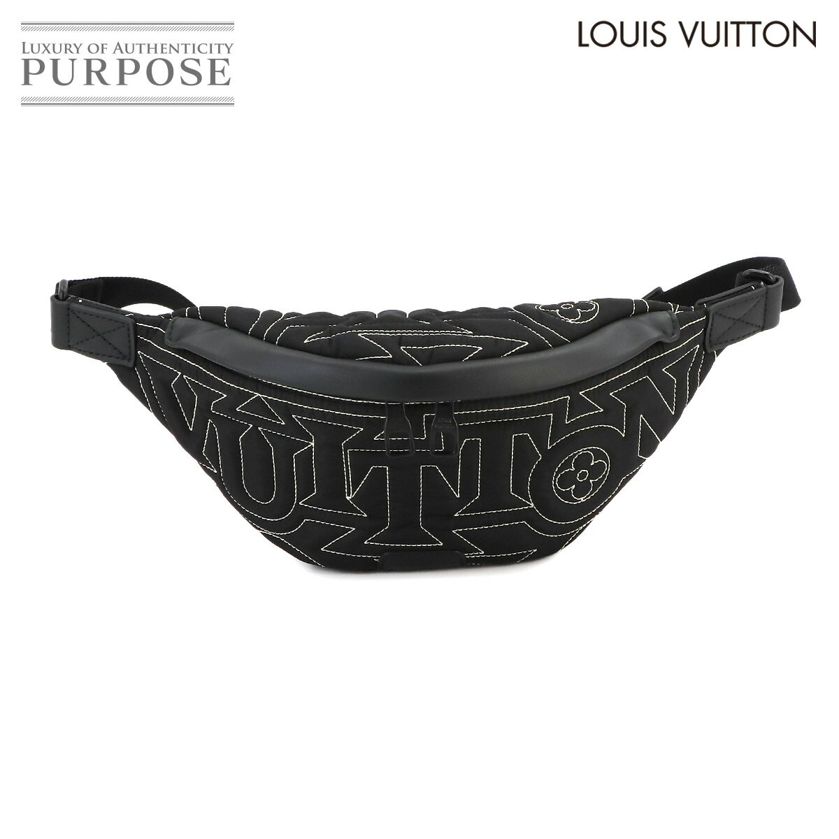 【未使用 展示品】 ルイ ヴィトン LOUIS VUITTON LVスノー ディスカバリー バムバッグ ボディ バッグ ナイロン ブラック M21427 RFID Discovery Bumbag 【中古】